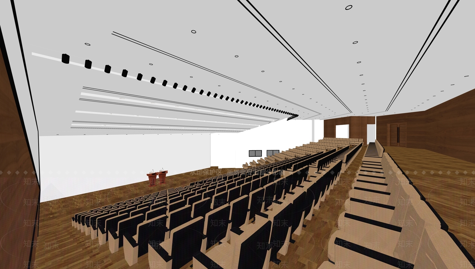 现代风格报告厅SU模型下载【ID:872492284】