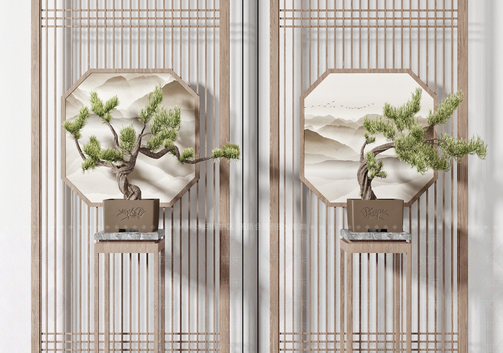 新中式盆栽3D模型下载【ID:372506891】