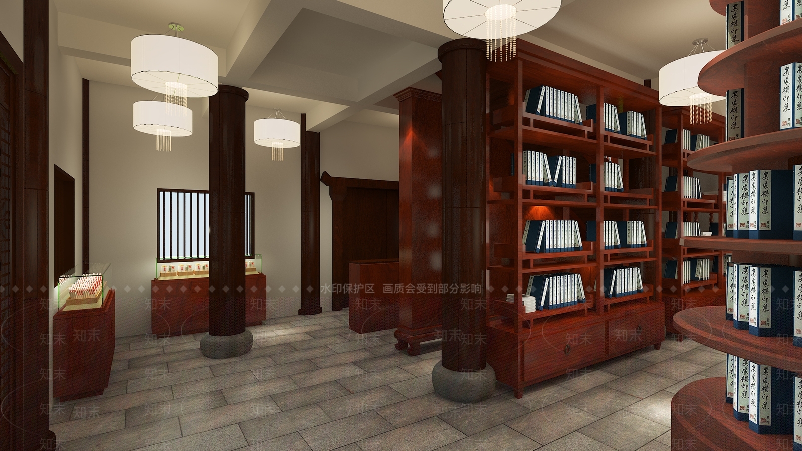 中式风格图书馆3D模型下载【ID:872538235】