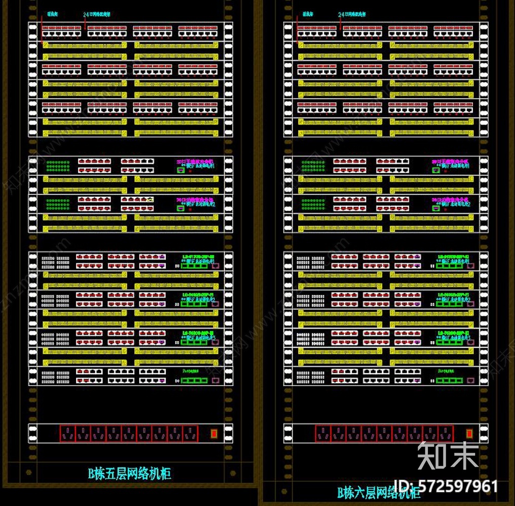 机柜大样CAD图纸施工图下载【ID:572597961】