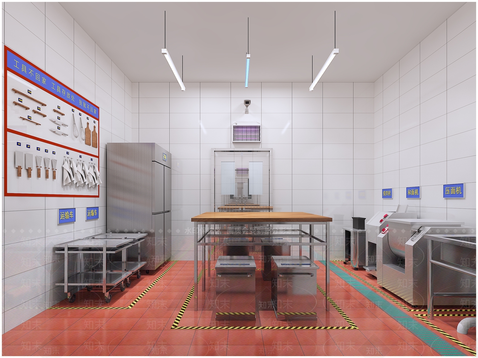 现代食堂后厨3D模型下载【ID:772601784】
