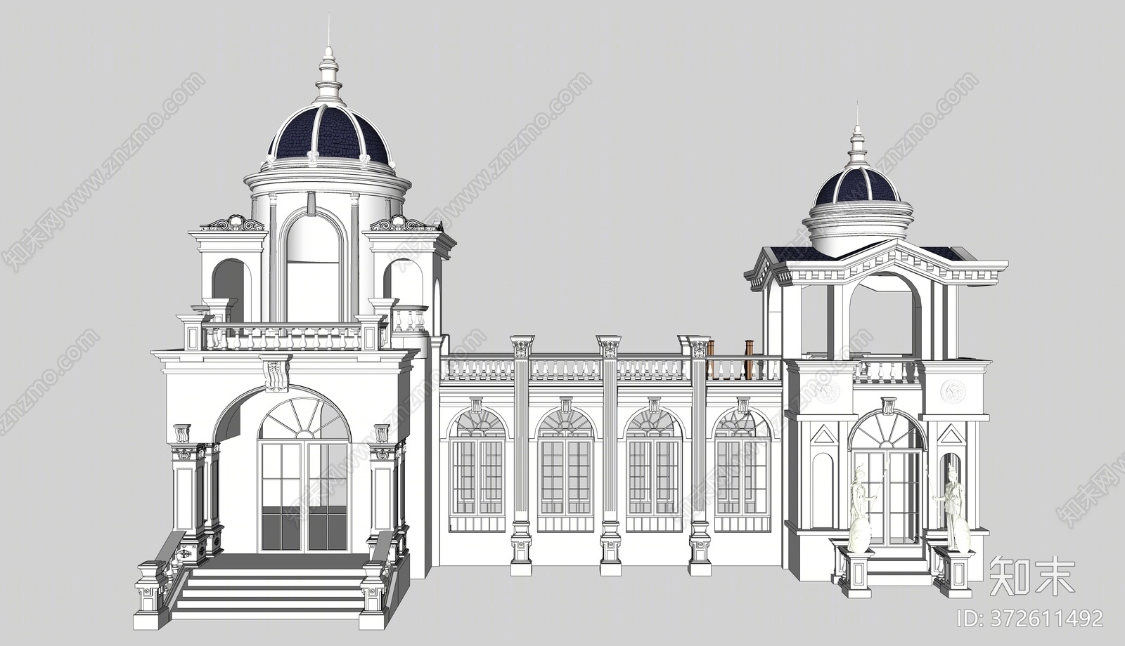 欧式风格公建SU模型下载【ID:372611492】