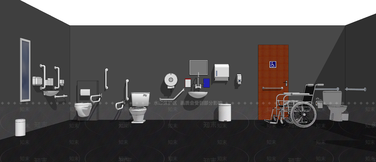 公共卫生间SU模型精品下载_SketchUp模型_知末网