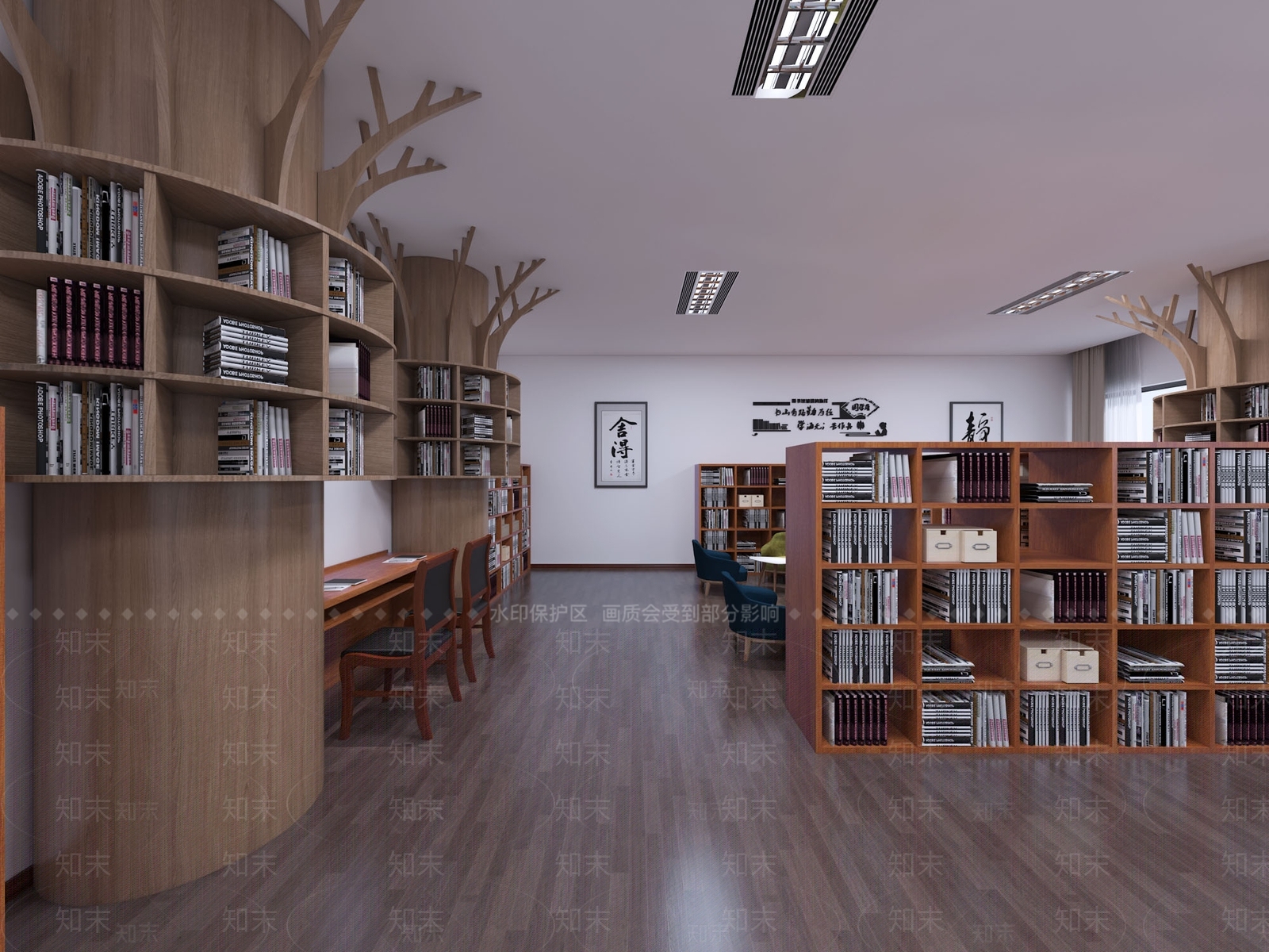 新中式图书馆3D模型下载【ID:872697256】