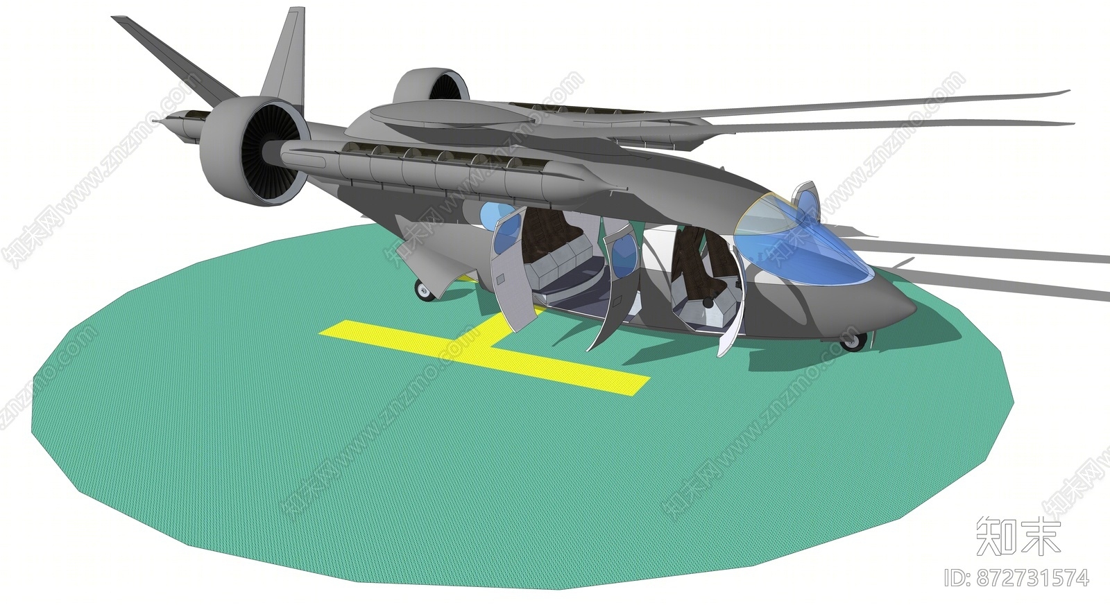 现代风格航空机SU模型下载【ID:872731574】