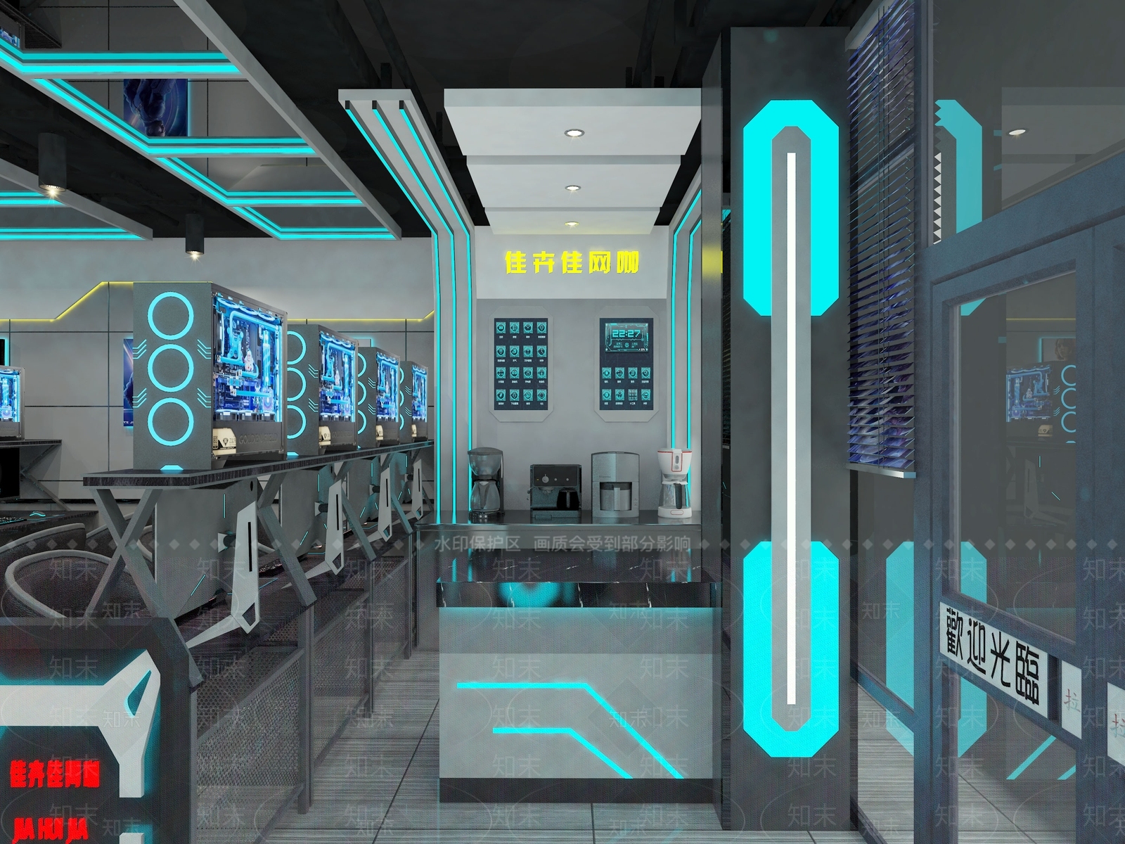 现代网咖3D模型下载【ID:972739201】
