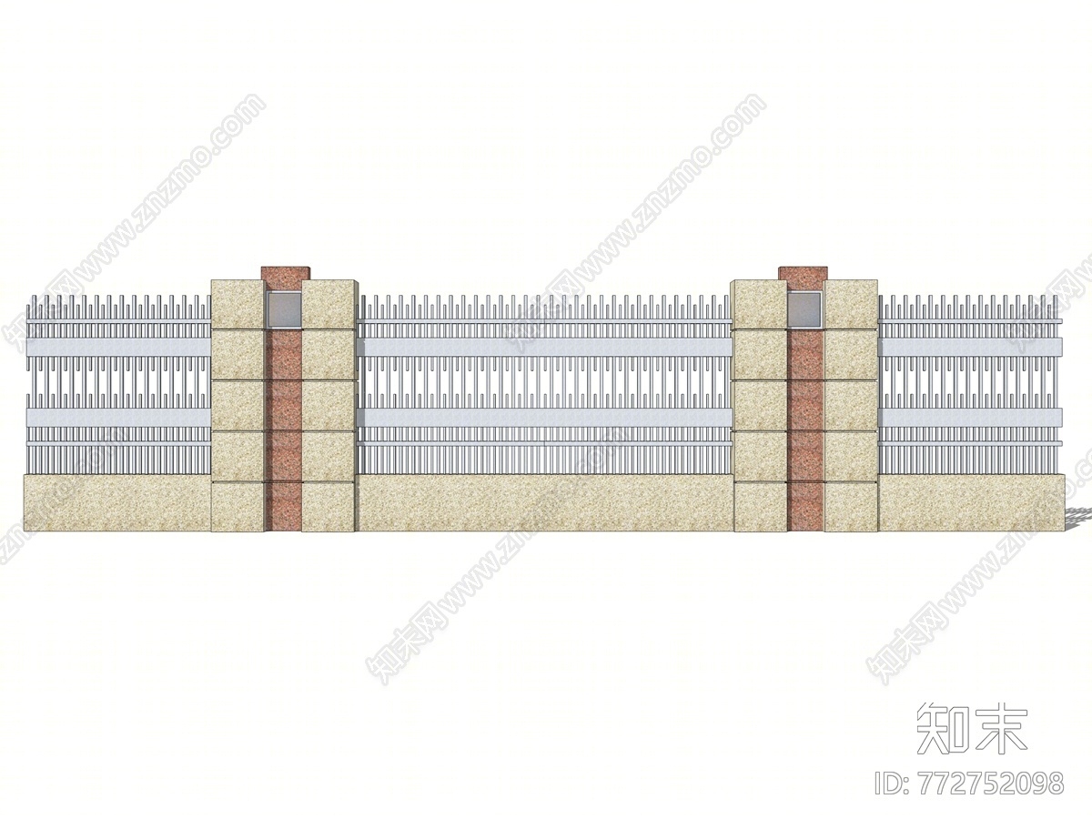 现代风格围墙SU模型下载【ID:772752098】