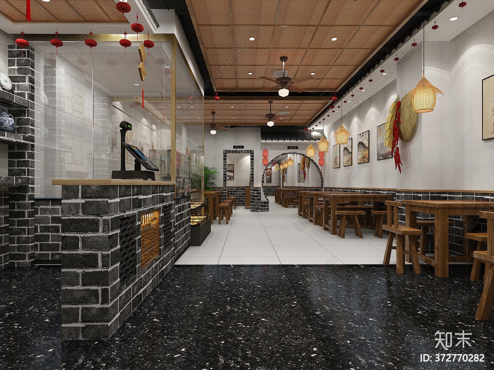 中式火锅店3D模型下载【ID:372770282】