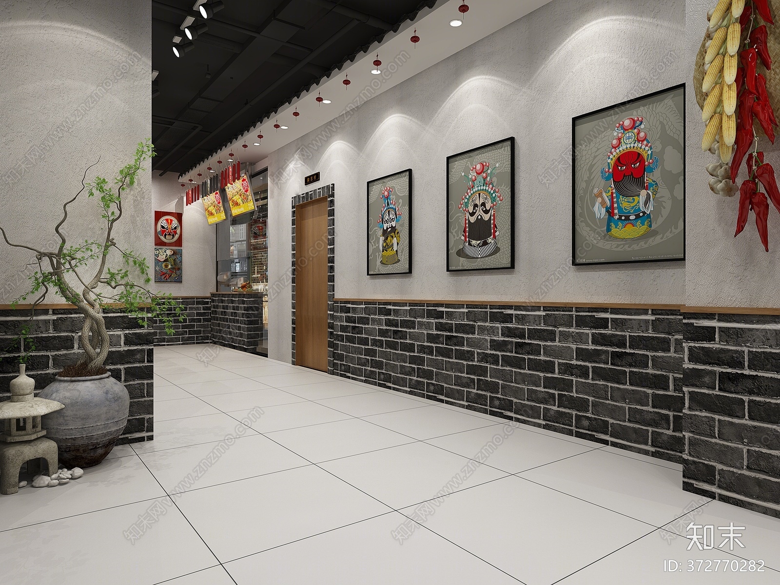 中式火锅店3D模型下载【ID:372770282】