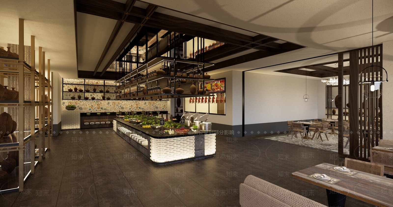 东南亚风格餐厅SU模型下载【ID:972772093】