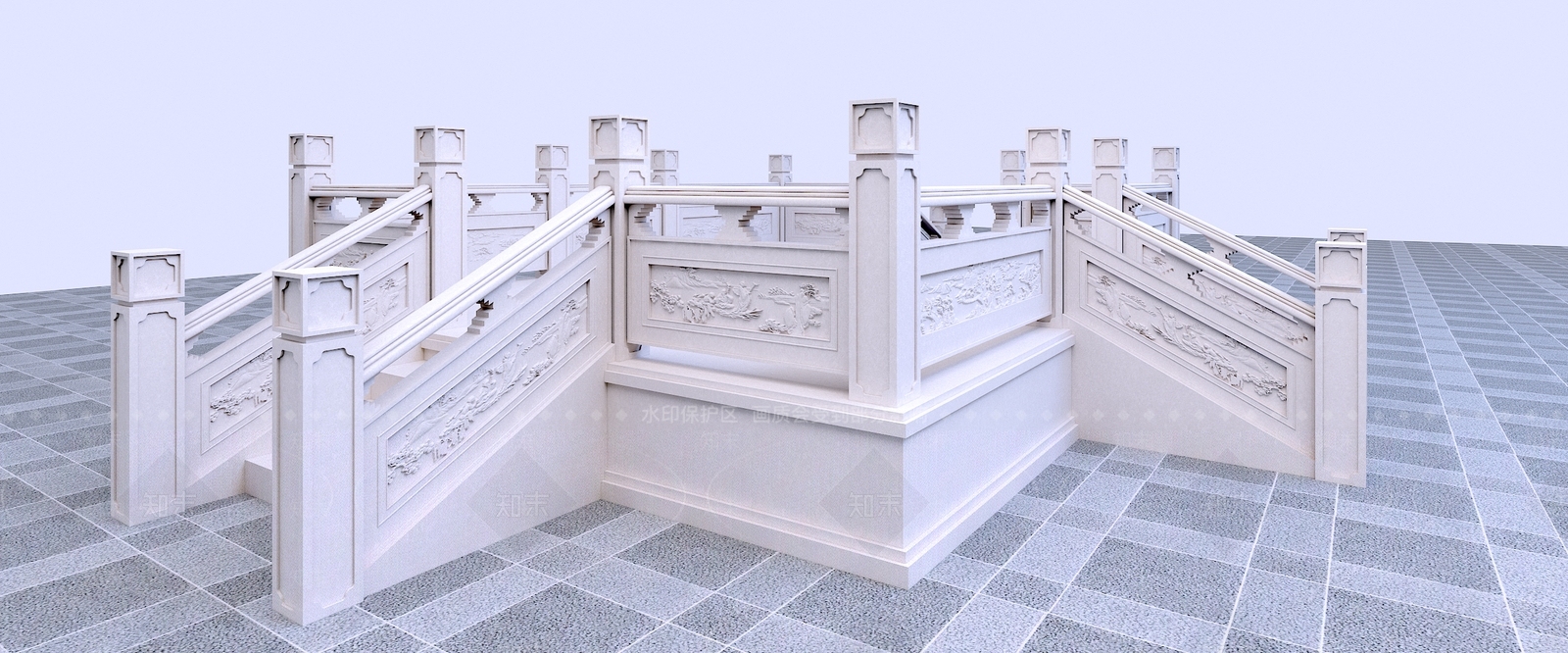 现代国旗台3D模型下载【ID:272809889】