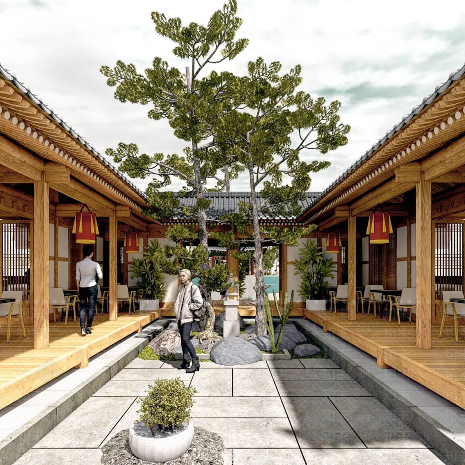 中式风格文化场馆外观SU模型下载【ID:572856142】