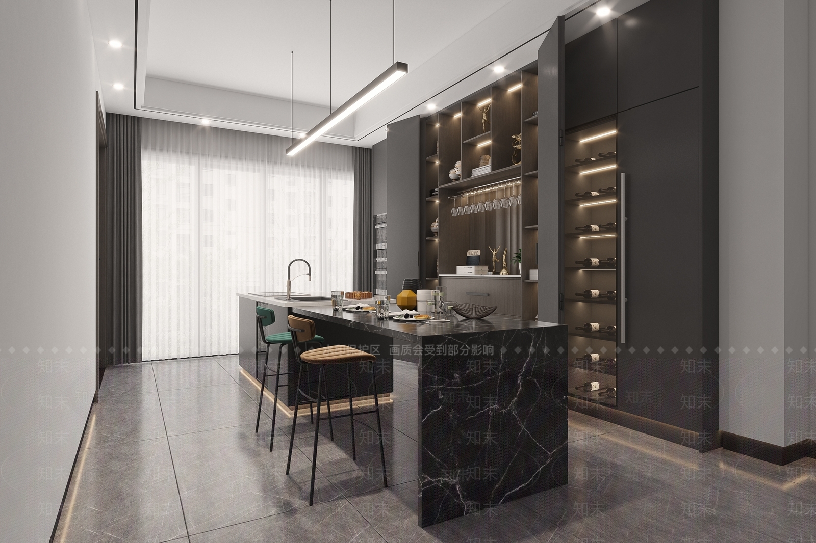 现代吧台3D模型下载【ID:572868325】