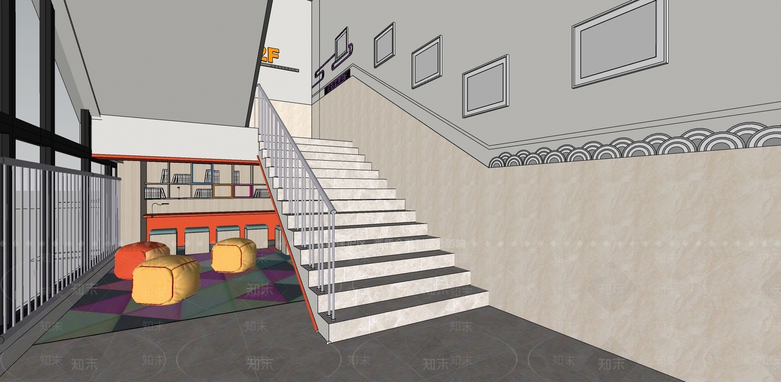 现代风格学校SU模型下载【ID:572867328】
