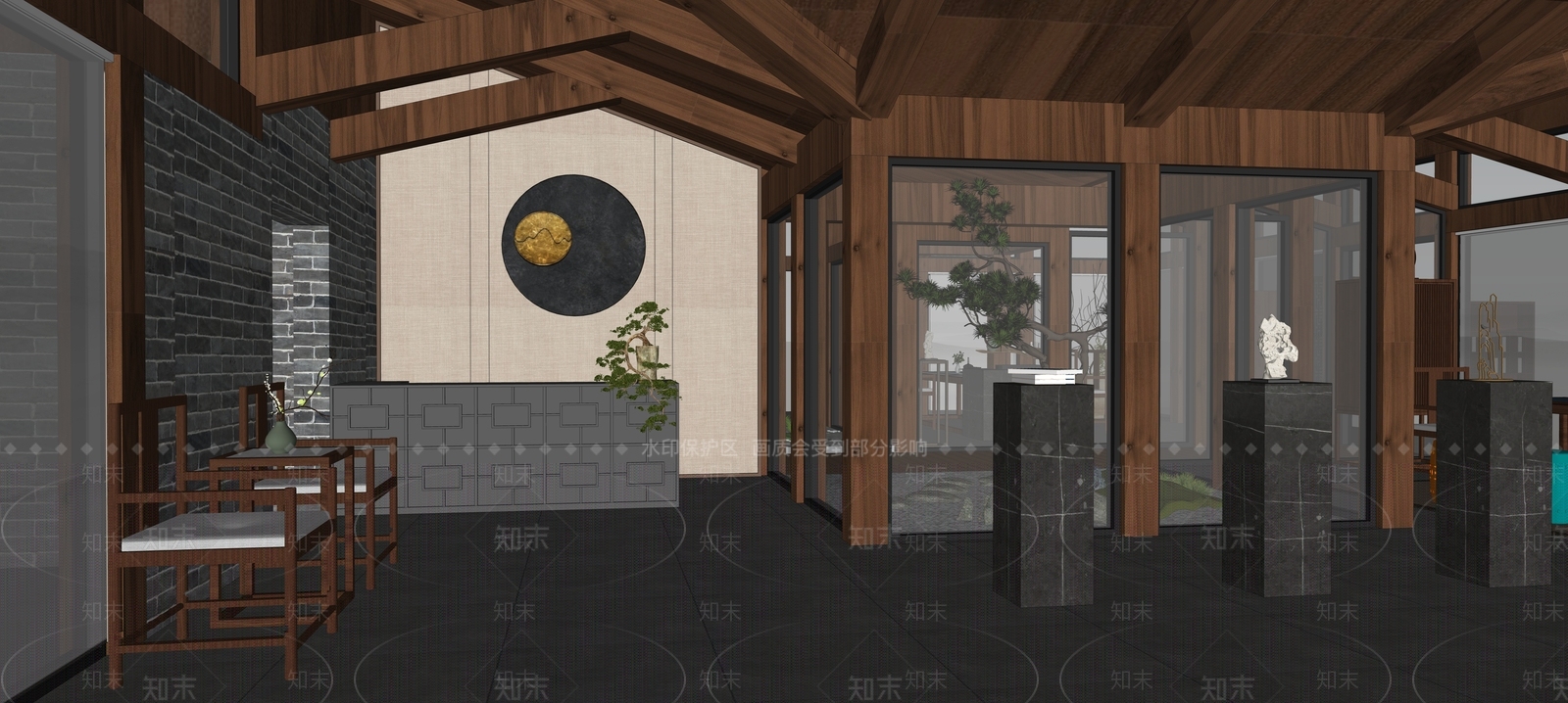 中式风格茶室SU模型下载【ID:472903927】