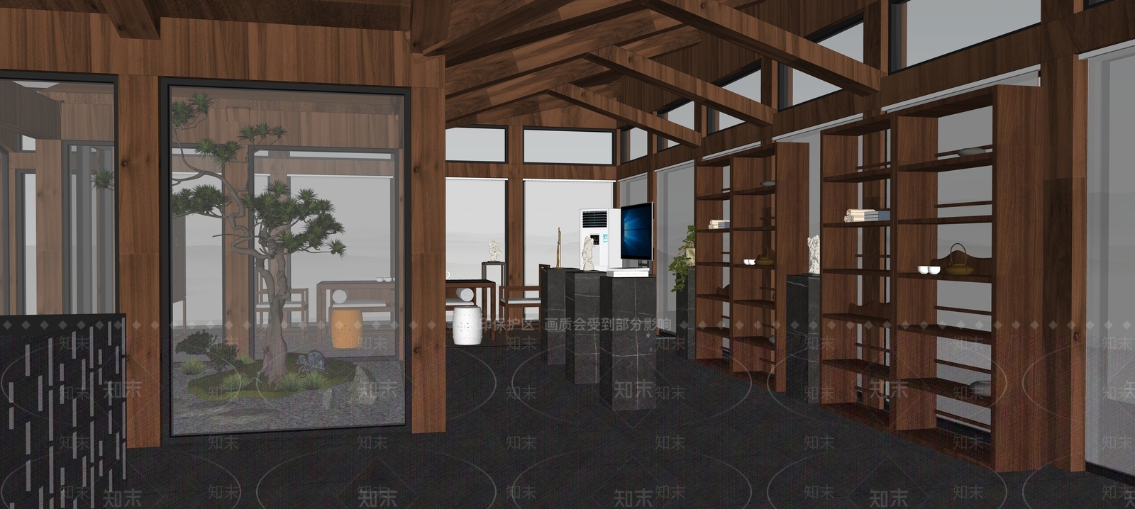 中式风格茶室SU模型下载【ID:472903927】