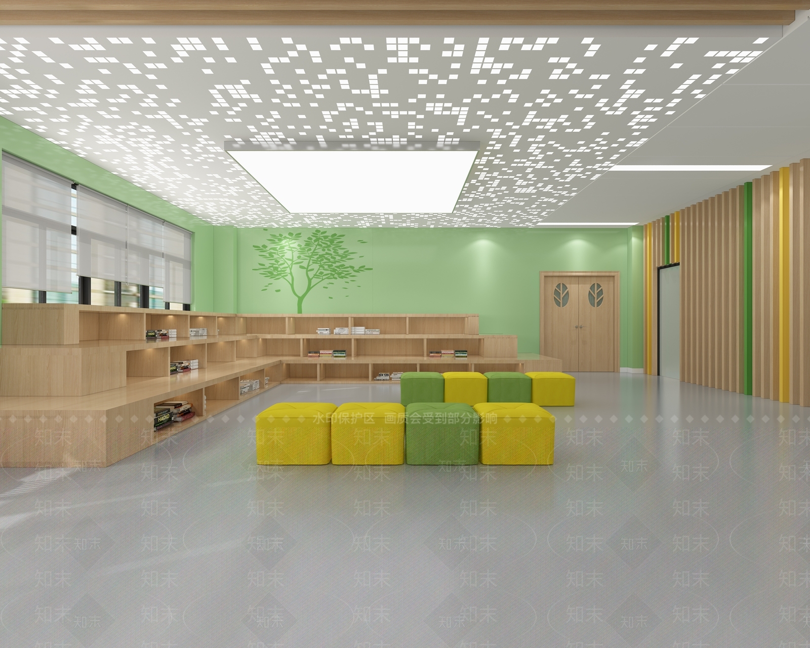 现代图书馆3D模型下载【ID:872917213】