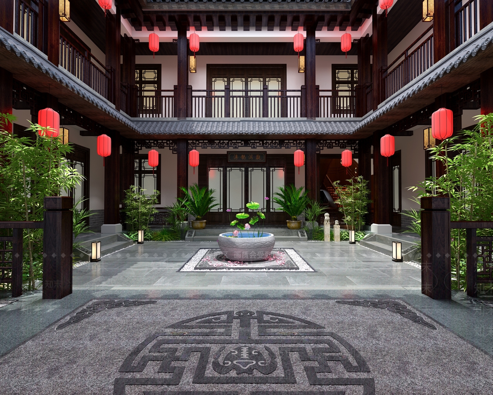 中式古建筑3D模型下载【ID:672920813】
