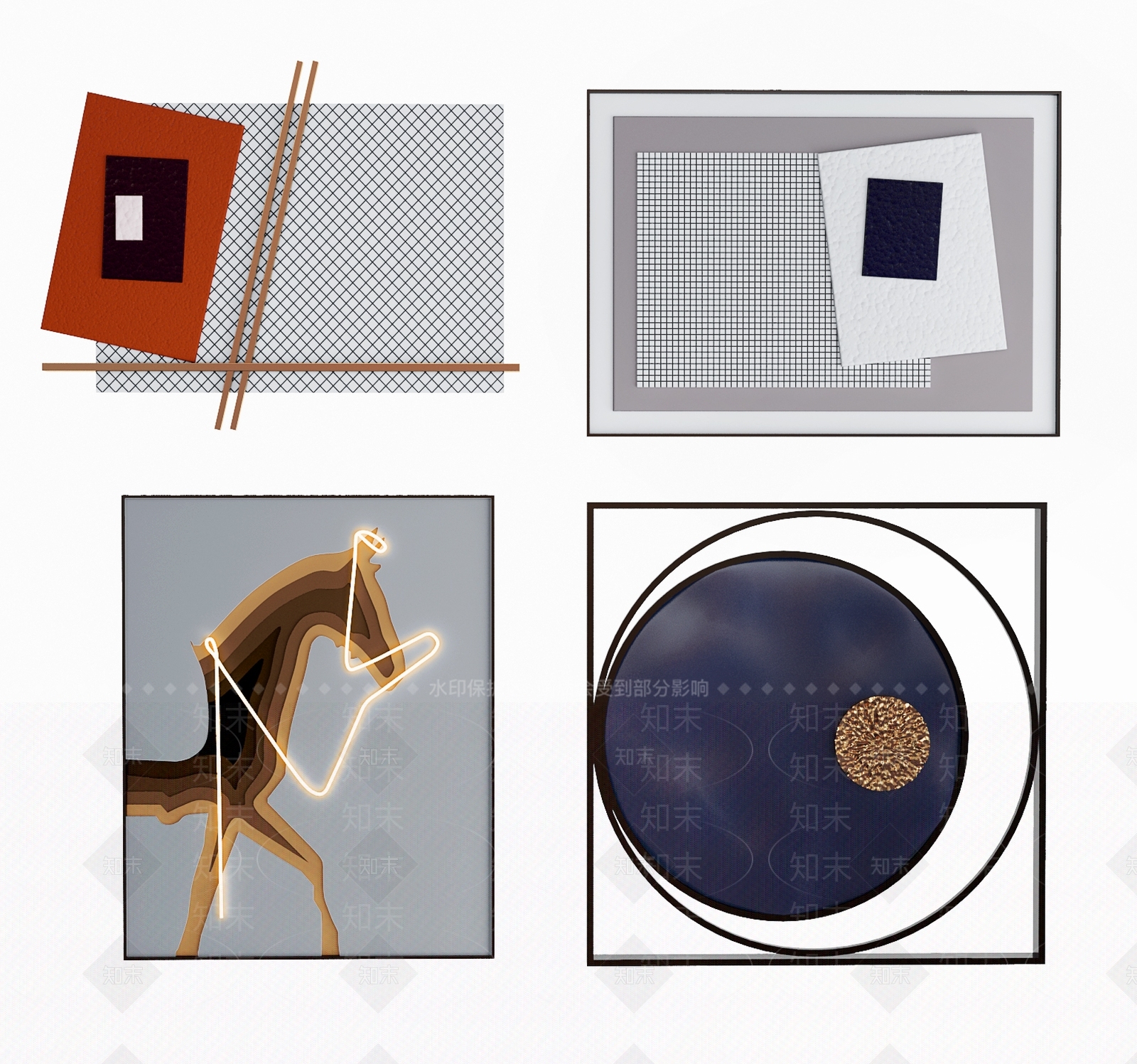 北欧墙饰品3D模型下载【ID:272923293】