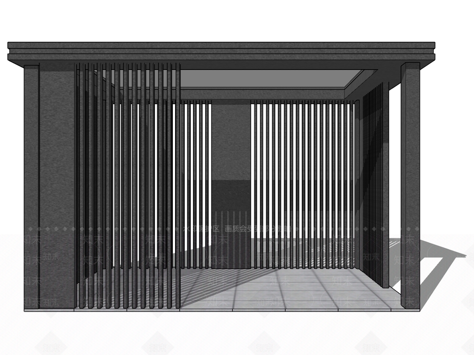 现代风格亭子SU模型下载【ID:472980794】