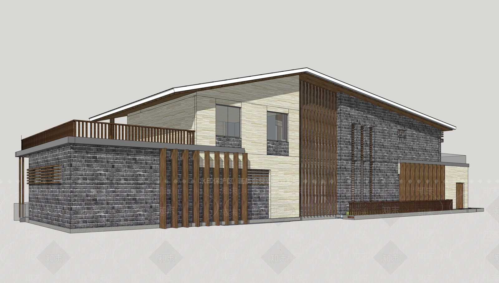 现代小公建SU模型下载【ID:372997741】