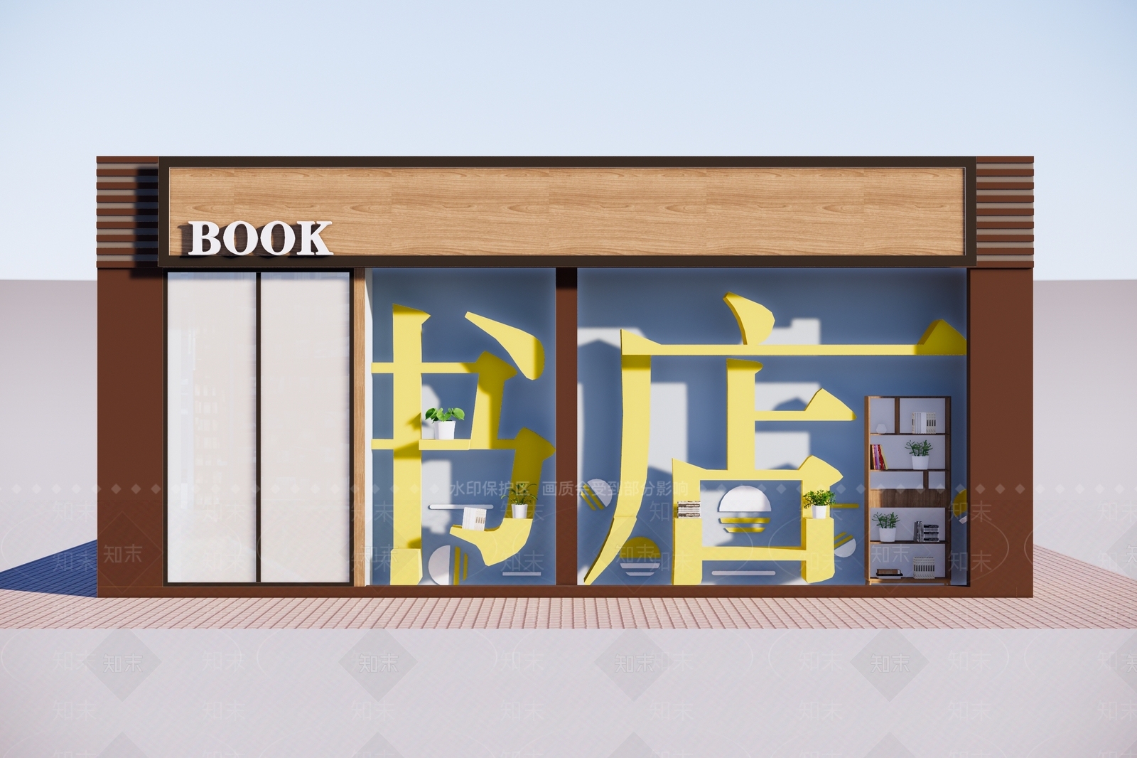 现代风格书店SU模型下载【ID:672998404】
