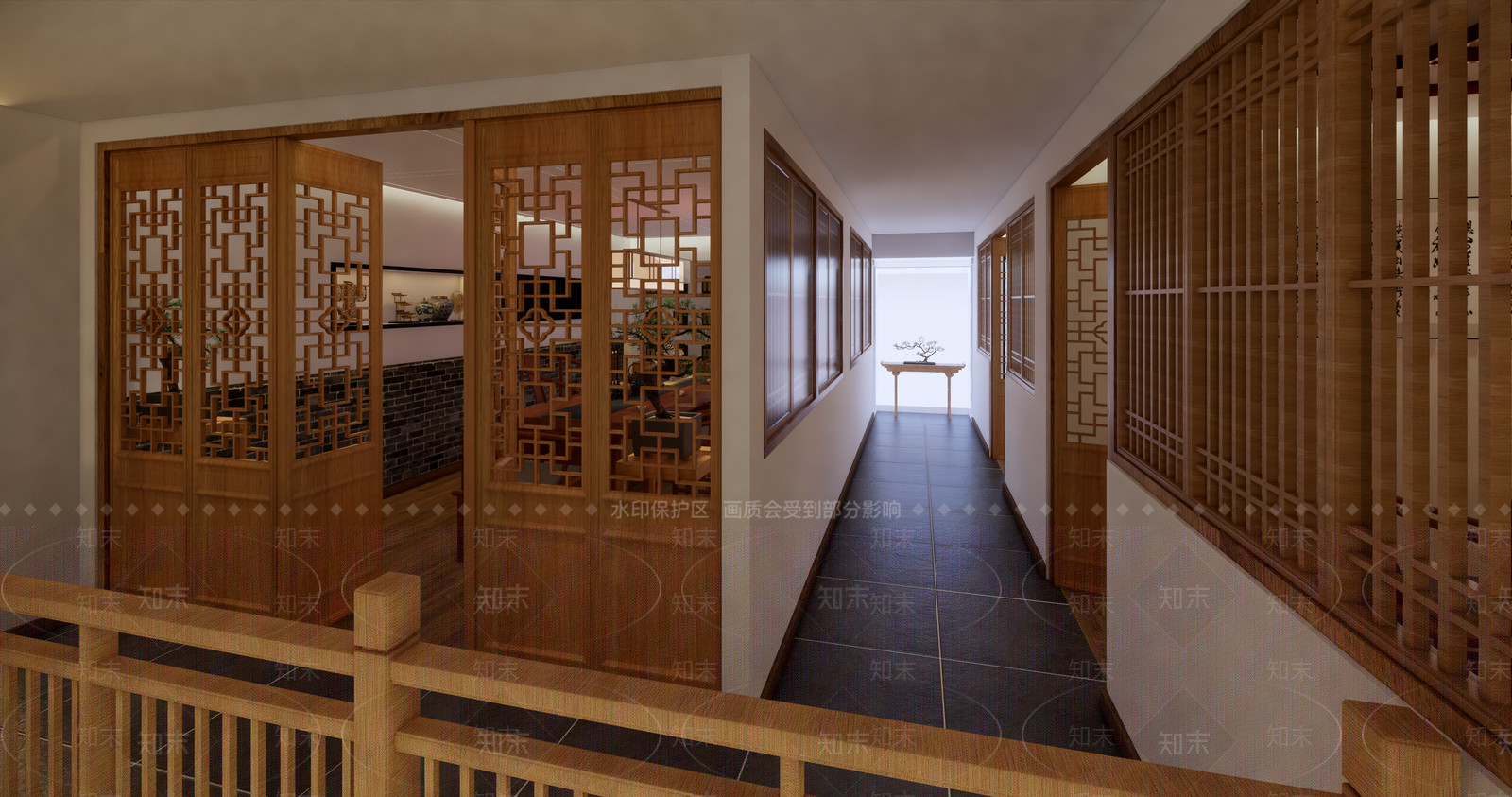 新中式风格茶室SU模型下载【ID:273036913】