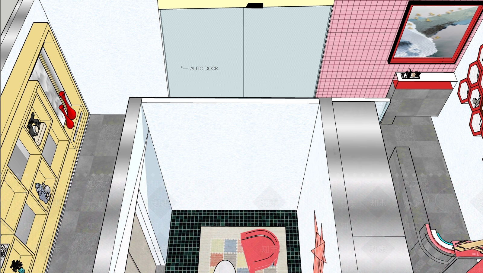 现代风格展厅SU模型下载【ID:873045529】