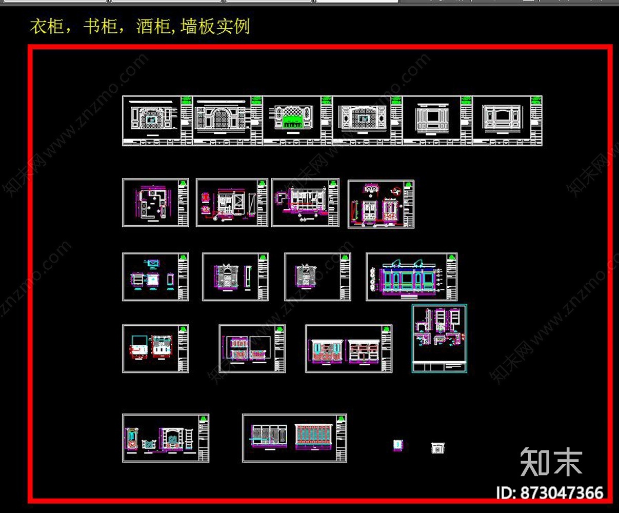 集成家居元素CAD图纸cad施工图下载【ID:873047366】