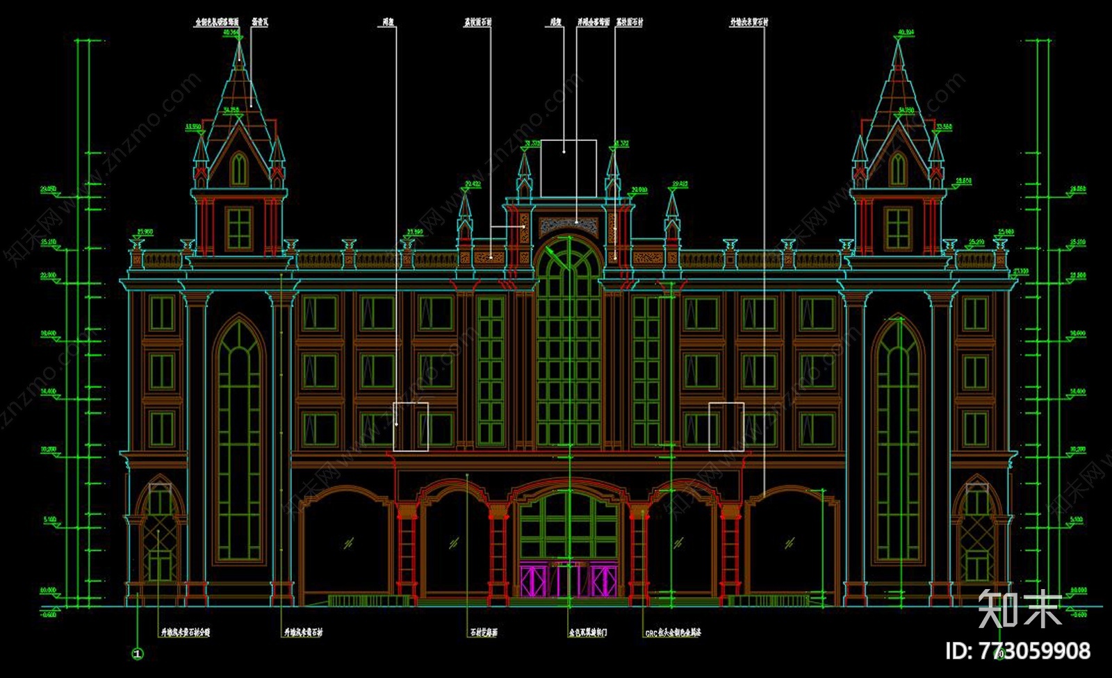 欧式酒店建筑施工图下载【ID:773059908】
