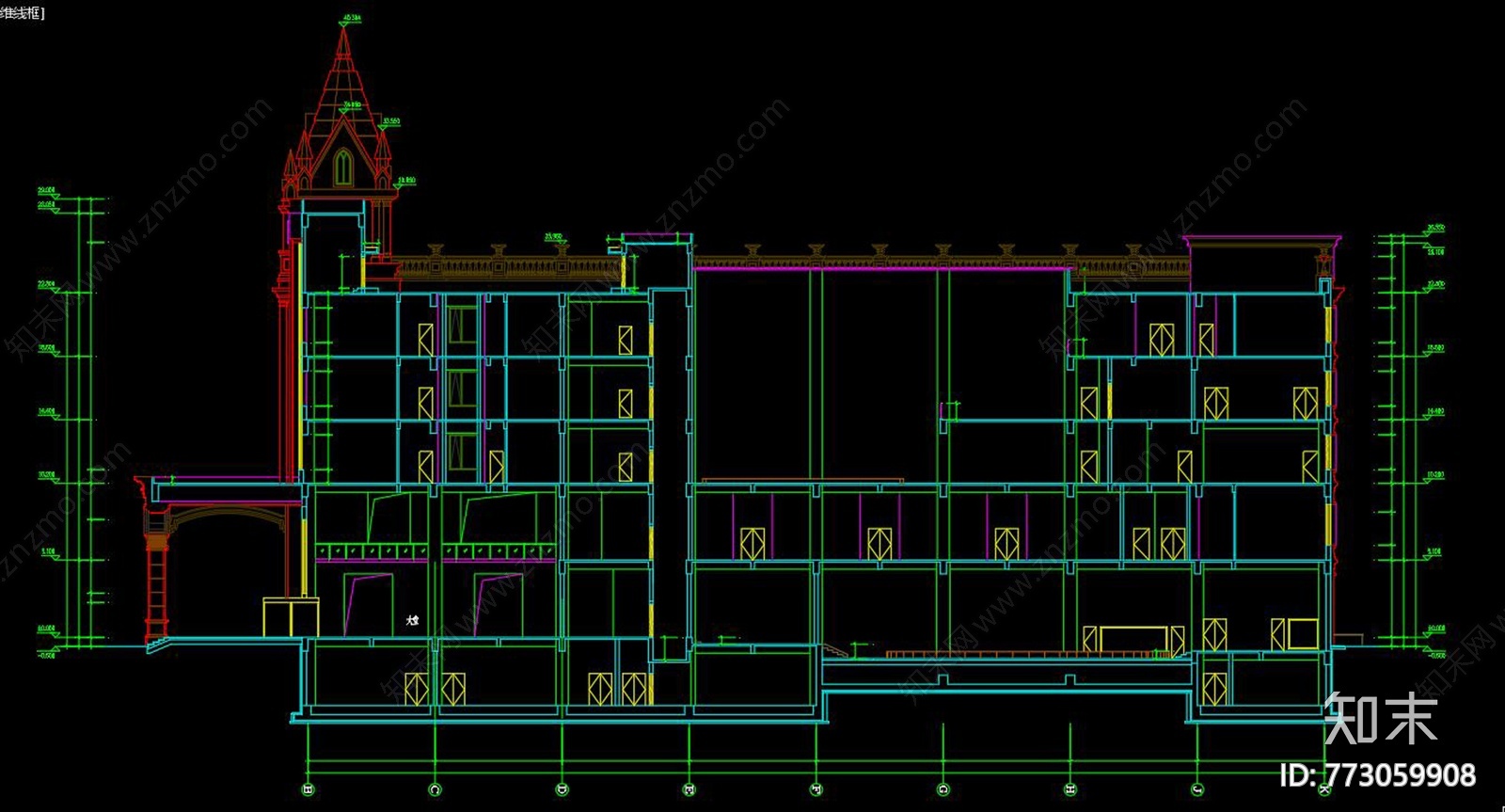 欧式酒店建筑cad施工图下载【ID:773059908】