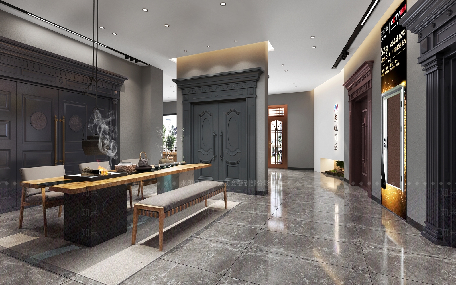 现代门展厅3d模型下载【id:373072665】