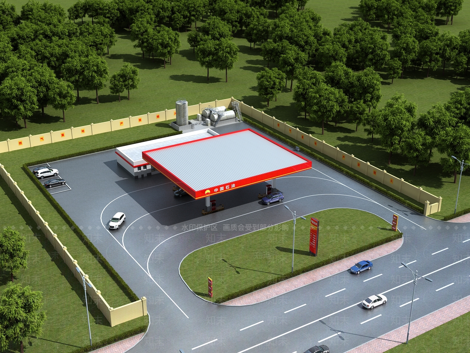 现代加油站3D模型下载【ID:473068102】