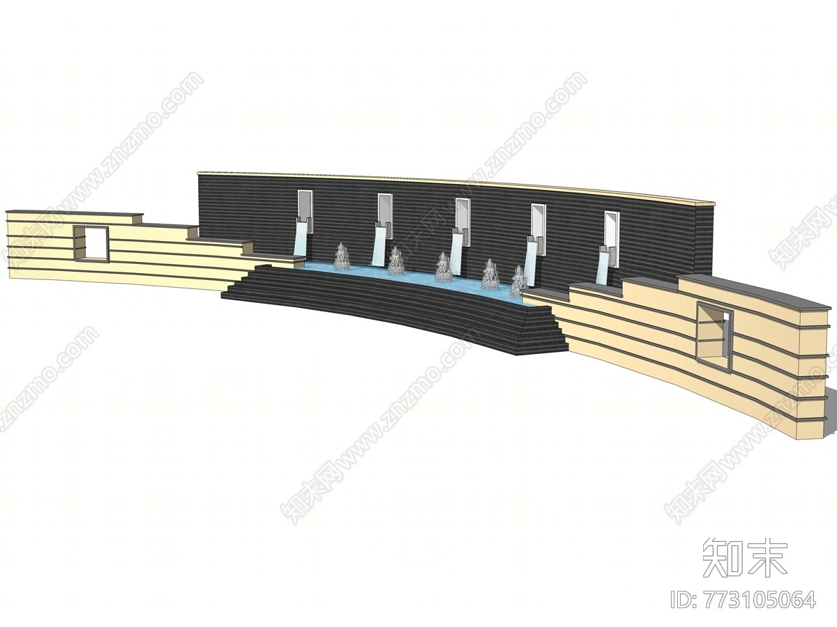 欧式风格景墙SU模型下载【ID:773105064】