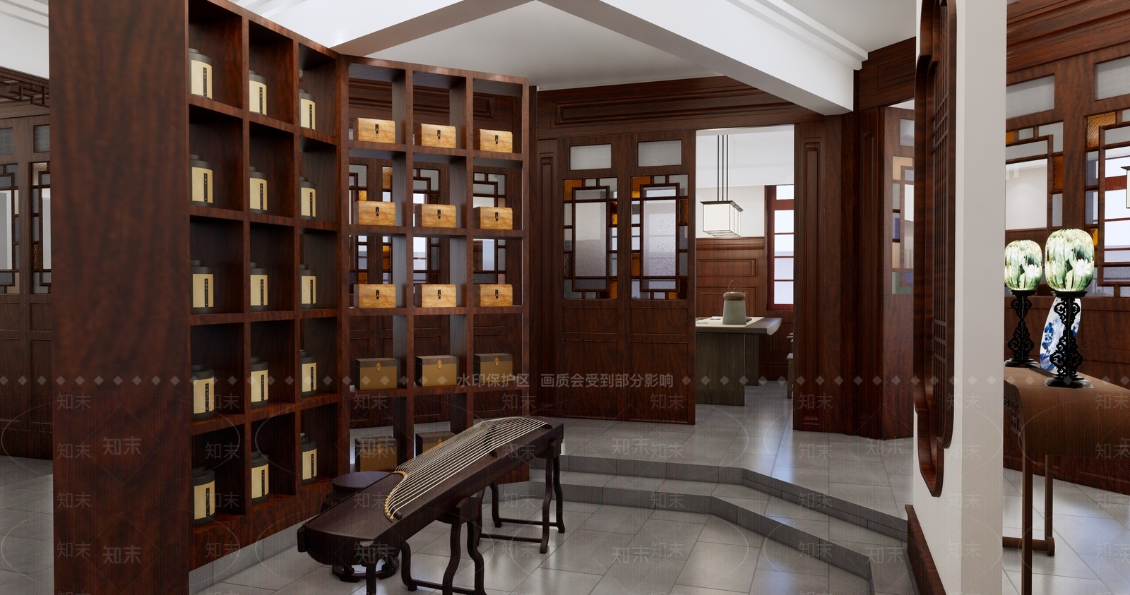 中式茶室SU模型下载【ID:273121919】