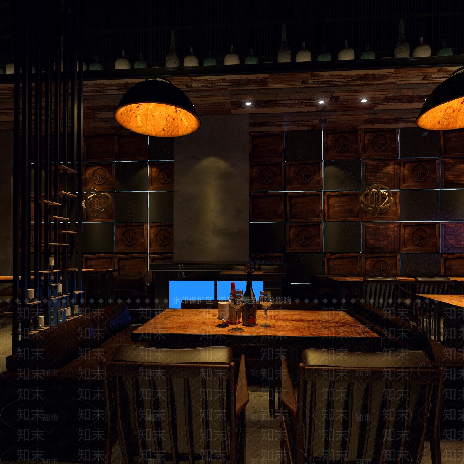 工业风音乐餐厅3D模型下载【ID:373121999】