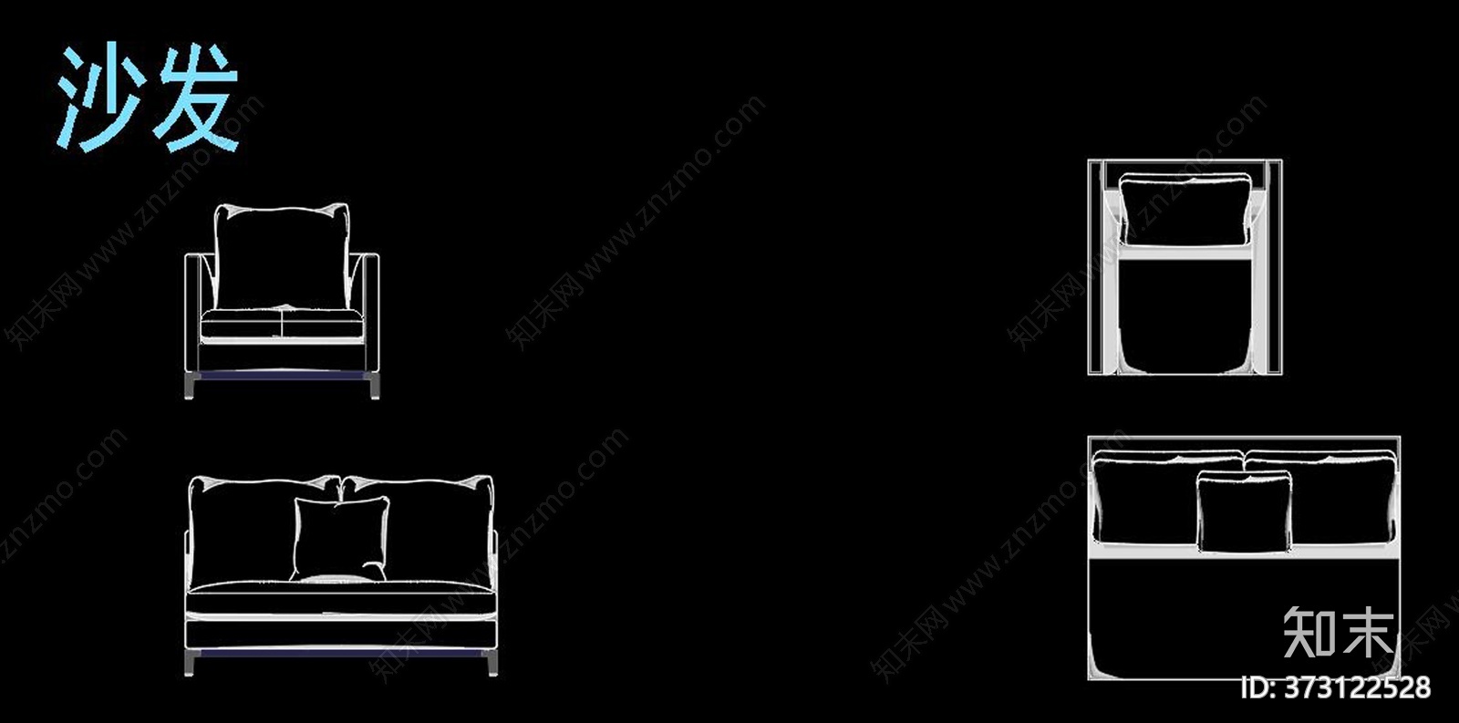 彩色家具动态块CAD图纸施工图下载【ID:373122528】