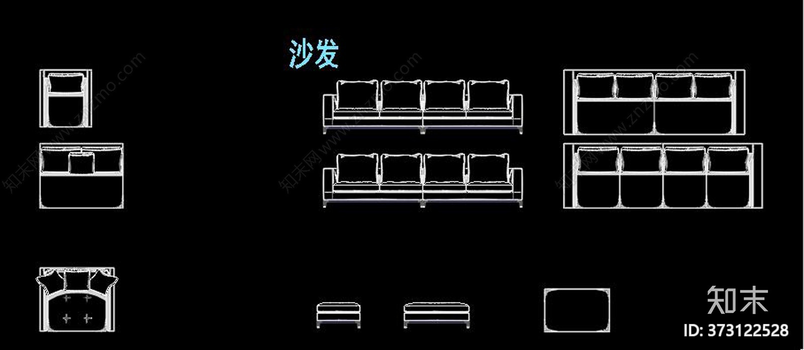 彩色家具动态块CAD图纸施工图下载【ID:373122528】