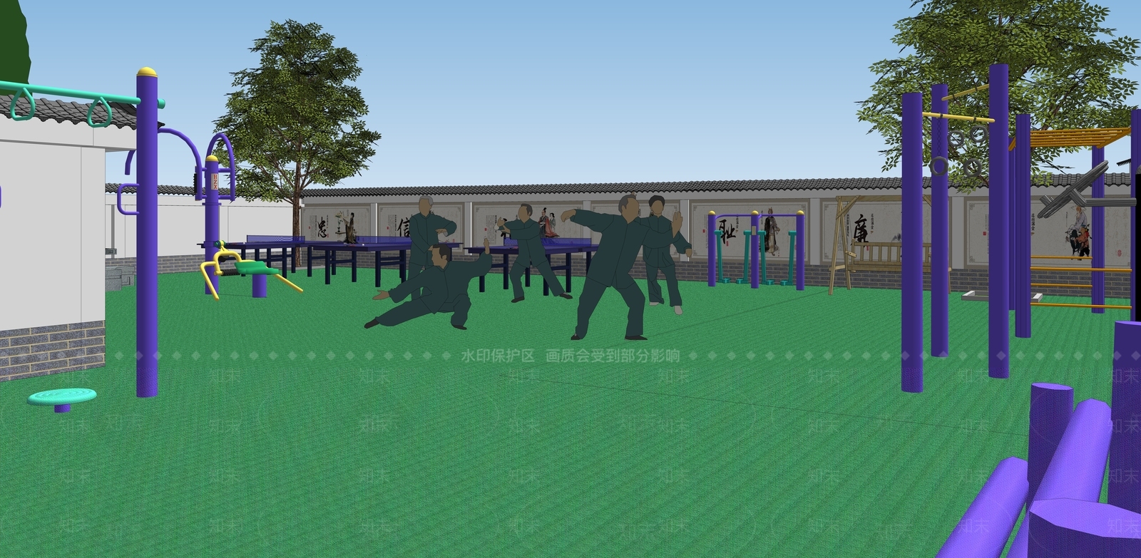 现代风格简模规划SU模型下载【ID:373123215】