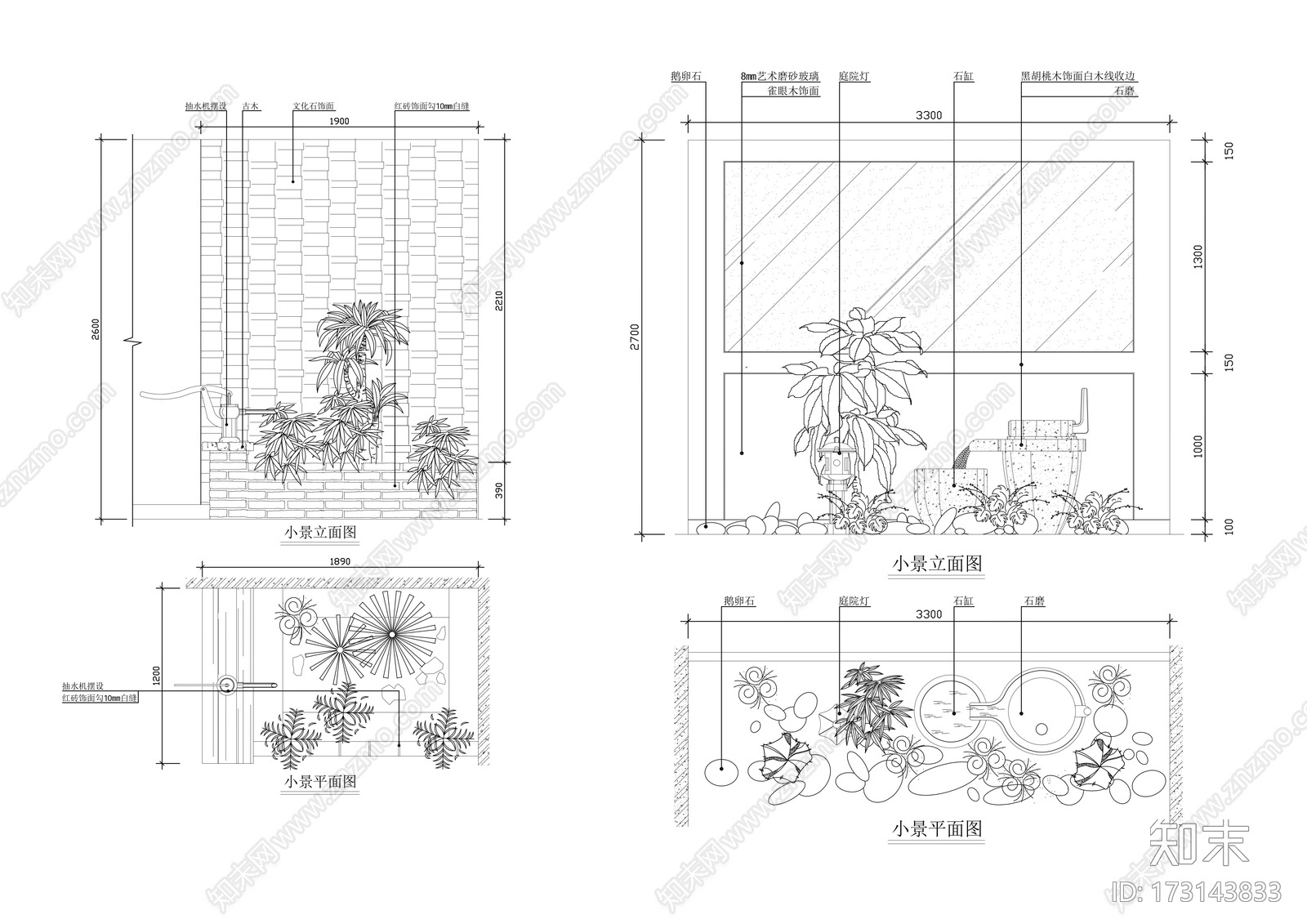 cad庭院园林竹子景施工图下载【id:173143833】_知末案例馆