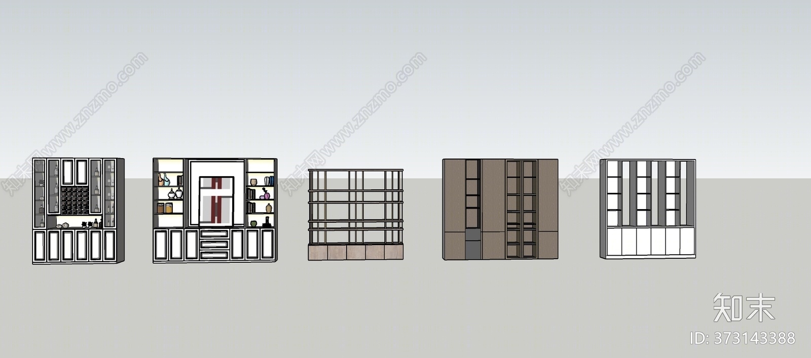 现代风格展柜SU模型下载【ID:373143388】