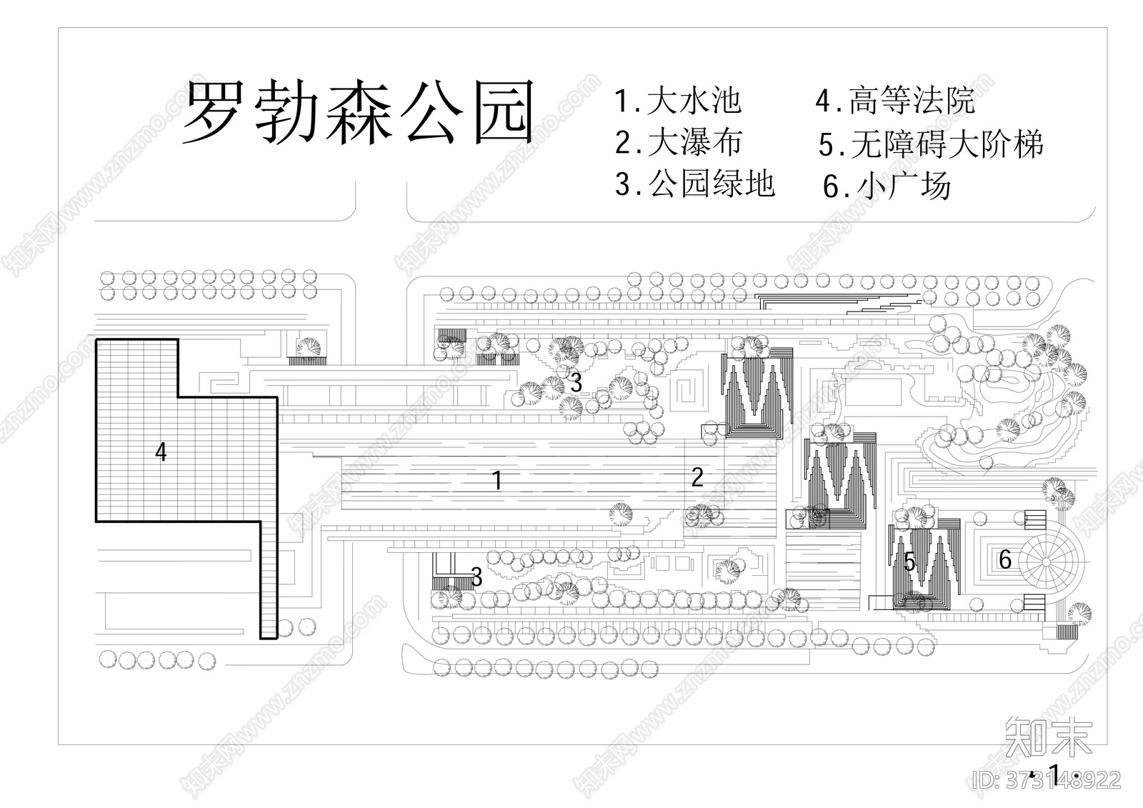 CAD公园景观布置景节点施工图下载【ID:373148922】