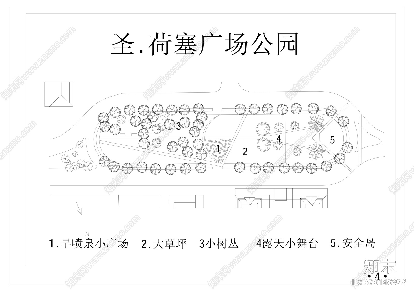 CAD公园景观布置景节点施工图下载【ID:373148922】