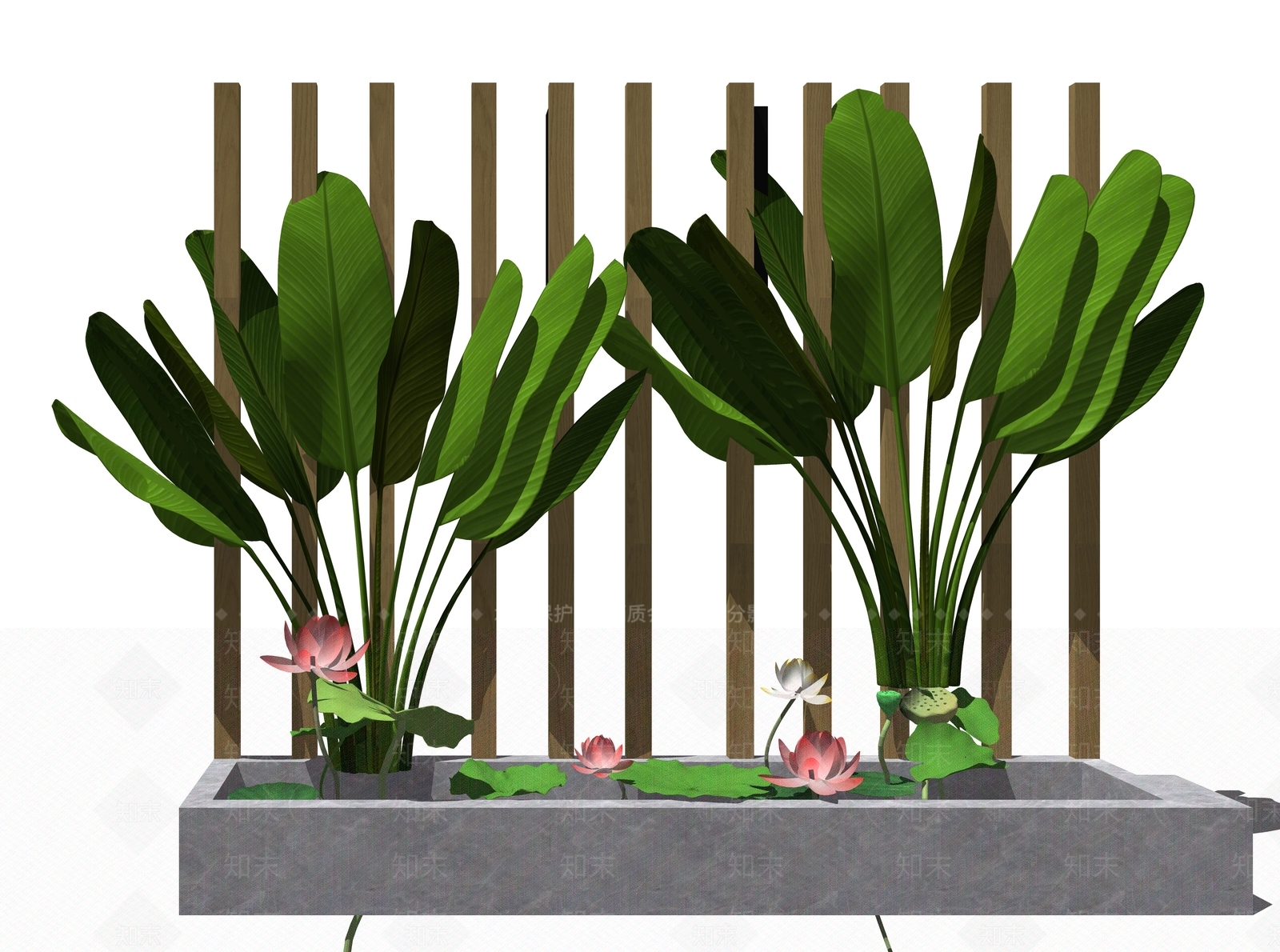 新中式风格盆栽SU模型下载【ID:173162838】