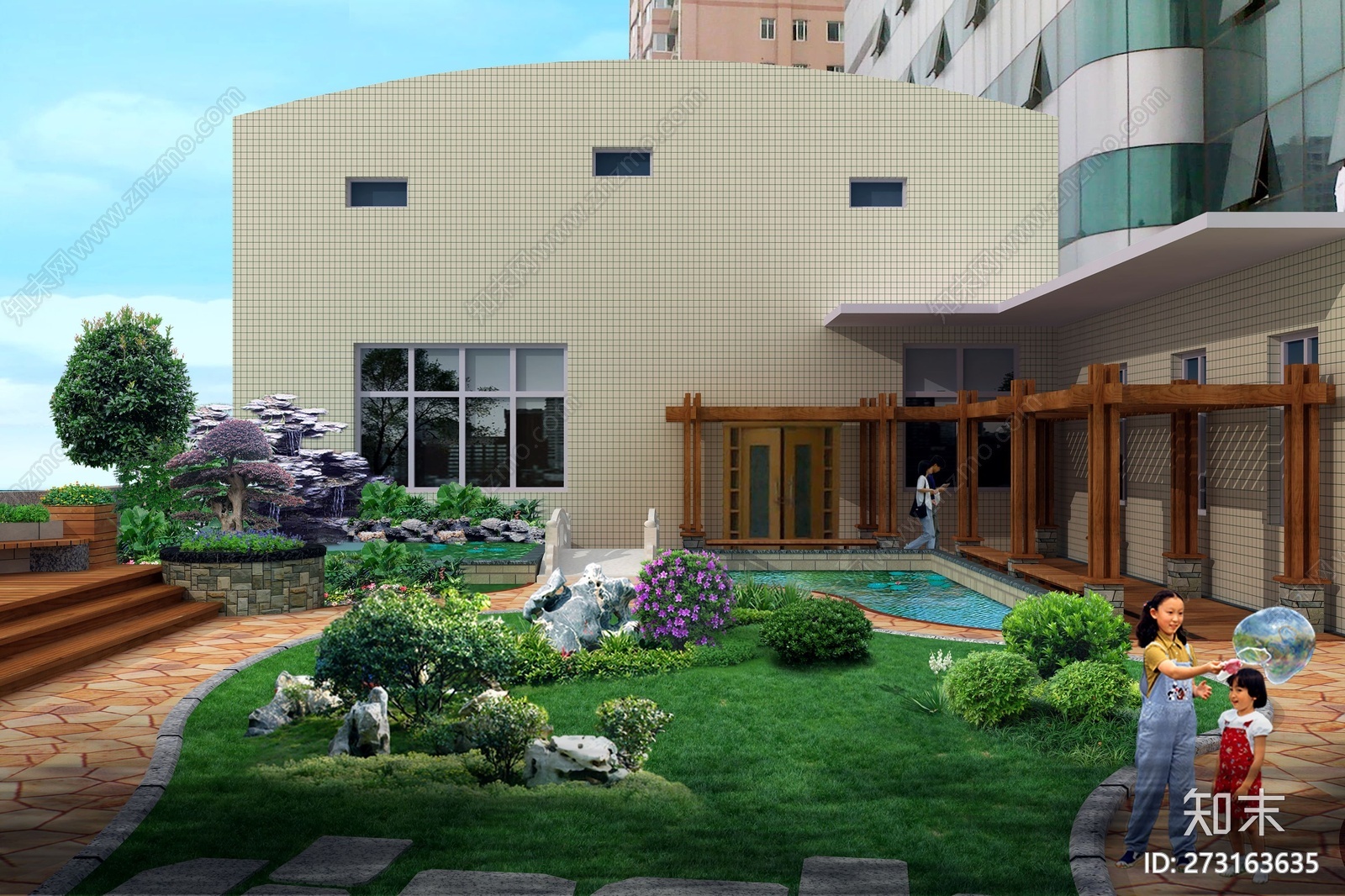 屋顶花园景观CAD图库cad施工图下载【ID:273163635】