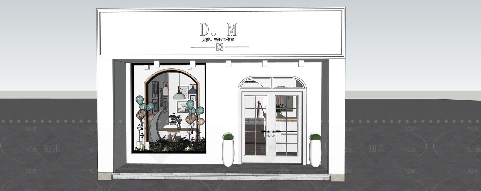 北欧风格摄影店SU模型下载【ID:173166172】