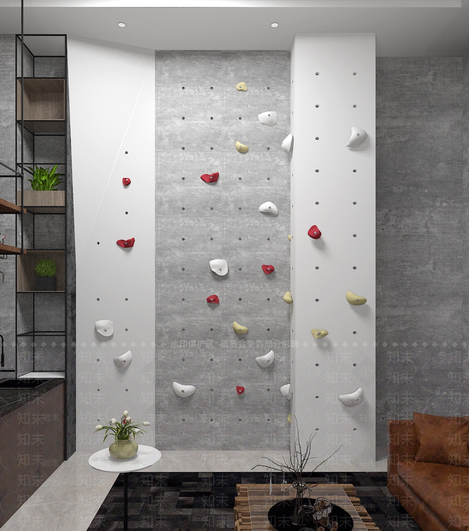 现代攀岩墙饰3D模型下载【ID:473190749】