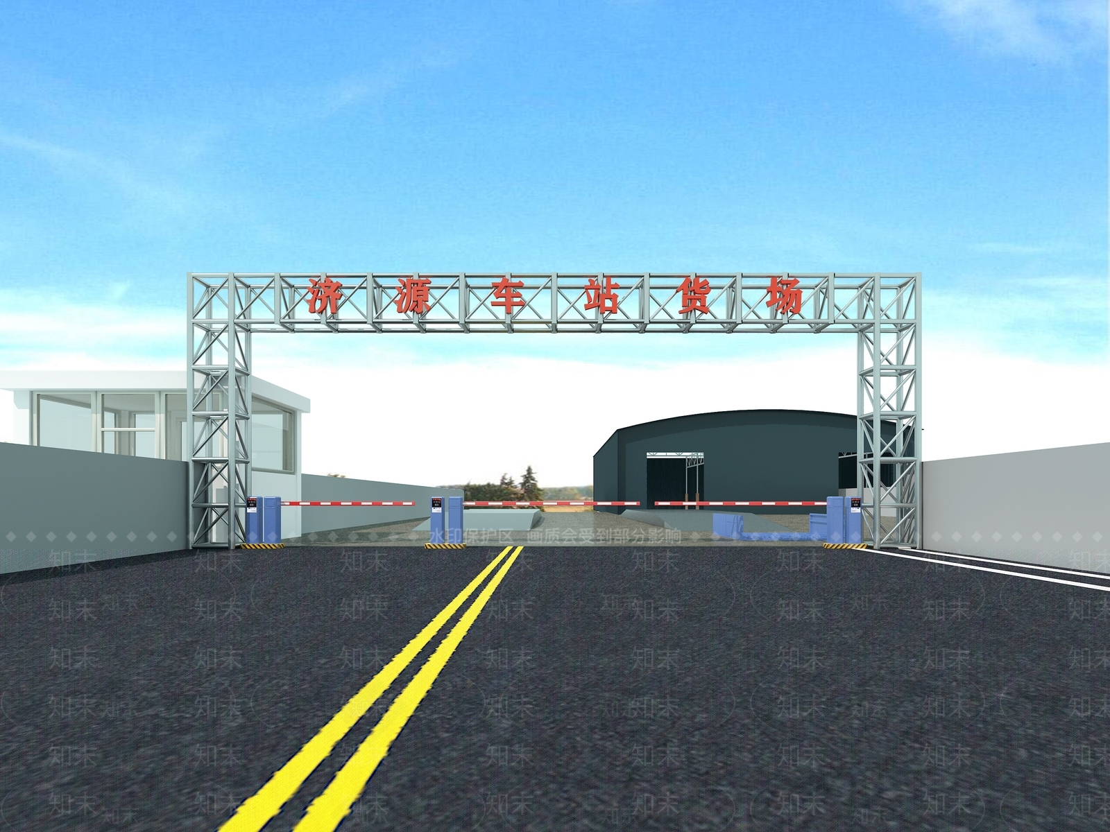 现代铁路入口大门3D模型下载【ID:873197639】