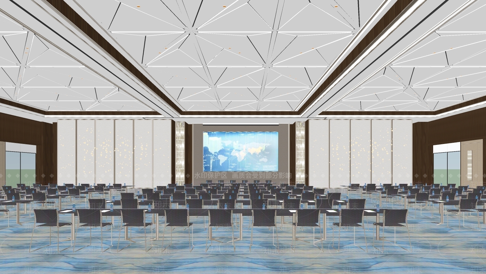 新中式风格会议室SU模型下载【ID:373304469】