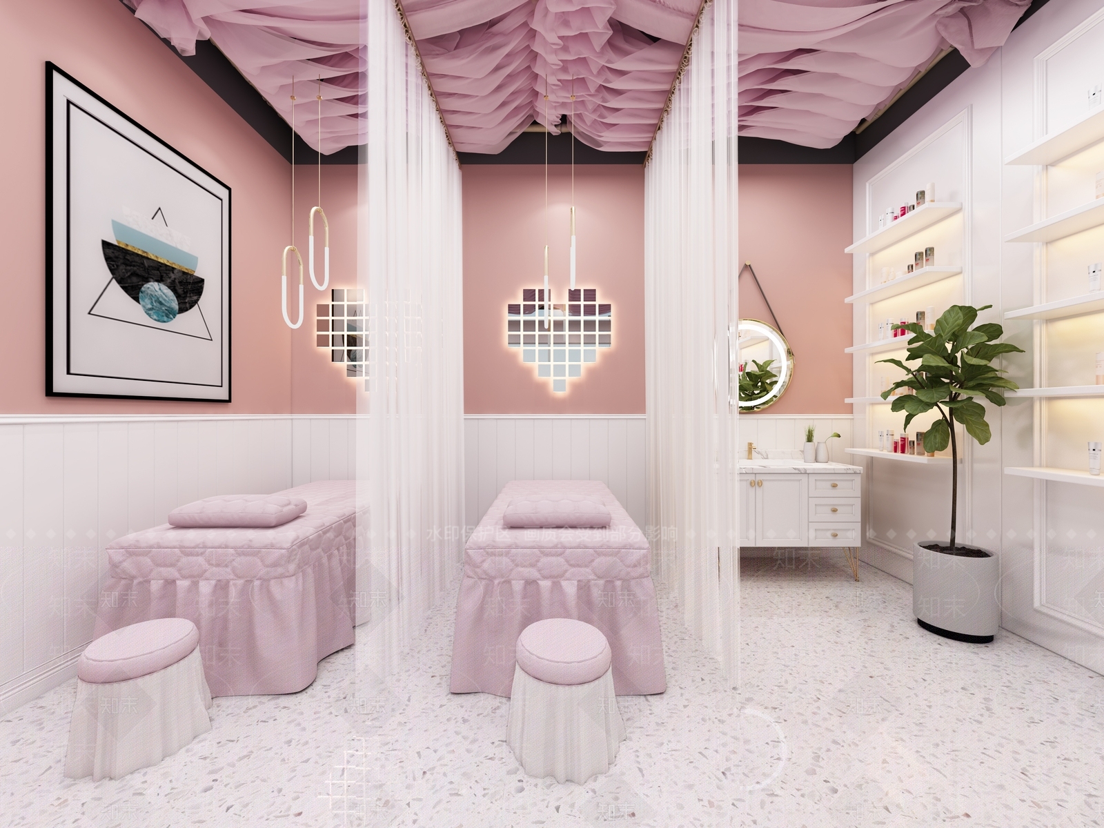 现代美容美甲店3D模型下载【ID:973379500】